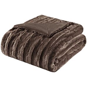 Madison Park Duke Polyester Brushed Long Fur Knitted Throw, 50 by 60-Inch, Chocolate Madison Park Duke Polyester Brushed Long Fur Knitted Throw, 50 by 60-Inch, Chocolate