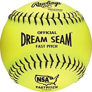 Rawlings C11BYLN NSA Raised Seam Fastpitch Softball, 12Count Rawlings C11BYLN NSA Raised Seam Fastpitch Softball, 12Count