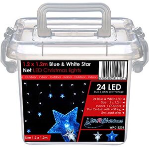 WeRChristmas 1.2 x 1.2m Star Window Curtain Net Christmas Lights with 24 Blue & White LEDs (suitable for Indoor/Outdoor) WeRChristmas 1.2 x 1.2m Star Window Curtain Net Christmas Lights with 24 Blue & White LEDs (suitable for Indoor/Outdoor)