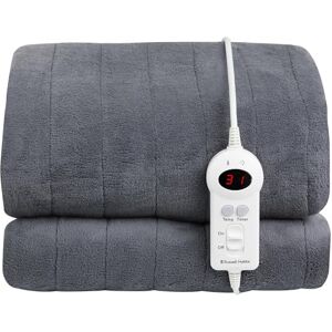 Russell Hobbs Electric Blanket Grey Heated Throw Microfleece 130 x 180 cm with Digital Remote, Auto Shutoff Overheat Protection 12 Hour Timer, 9 Heat Settings RHHT1004GR Russell Hobbs Electric Blanket Grey Heated Throw Microfleece 130 x 180 cm with Digital Remote, Auto Shutoff Overheat Protection 12 Hour Timer, 9 Heat Settings RHHT1004GR