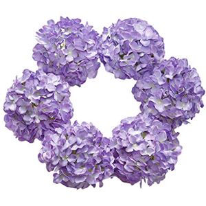 DuHouse Artificial Bigger Silk Hydrangea Flower Heads with Stem Realistic Fake Hydrangea Flower Bouquets for Wedding Home Party Garden Centerpiece Pack of 6(Purple) DuHouse Artificial Bigger Silk Hydrangea Flower Heads with Stem Realistic Fake Hydrangea Flower Bouquets for Wedding Home Party Garden Centerpiece Pack of 6(Purple)