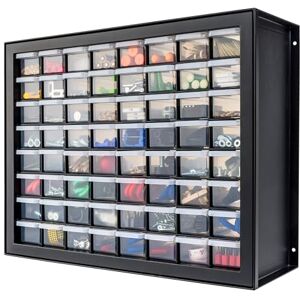 Iris Ohyama IRIS USA Bead Organizer Storage Bin Drawer Cabinet, 64-Drawer Plastic Organization Chest for Screws Bolts Nails Hardware Small Parts Electronics Charm Tools Scrapbook Art Craft Hobby Supplies Black Iris Ohyama IRIS USA Bead Organizer Storage Bin Drawer Cabinet, 64-Drawer Plastic Organization Chest for Screws Bolts Nails Hardware Small Parts Electronics Charm Tools Scrapbook Art Craft Hobby Supplies Black