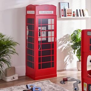 Julian Bowen Telephone Box Wardrobe, Engineered Wood, Red, 190 x 55 x 64cm Julian Bowen Telephone Box Wardrobe, Engineered Wood, Red, 190 x 55 x 64cm