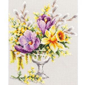 Magic needle 100-002 ZW Spring Bouquet Counted Cross Stitch Kit with Zweigart Edition Cotton Multi-Coloured 20 x 23 cm Magic needle 100-002 ZW Spring Bouquet Counted Cross Stitch Kit with Zweigart Edition Cotton Multi-Coloured 20 x 23 cm