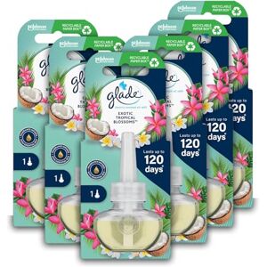 glade Plug in Air Freshener Refill, Electric Scented Oil Room Air Freshener, Tropical Blossoms, Pack of 6 (6 x 20ml) glade Plug in Air Freshener Refill, Electric Scented Oil Room Air Freshener, Tropical Blossoms, Pack of 6 (6 x 20ml)
