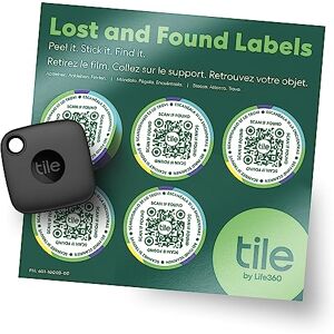 Tile Mate + Lost and Found Labels Bluetooth Tracker for Keys, Bags and More; QR Scannable Labels for Laptops, Water Bottles, Kids Toys, Headphones and More. iOS and Android Compatible Tile Mate + Lost and Found Labels Bluetooth Tracker for Keys, Bags and More; QR Scannable Labels for Laptops, Water Bottles, Kids Toys, Headphones and More. iOS and Android Compatible