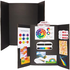 Baker Ross FN200 Black Presentation Boards Pack of 4, for Displaying Table Top Projects and Presentations Baker Ross FN200 Black Presentation Boards Pack of 4, for Displaying Table Top Projects and Presentations