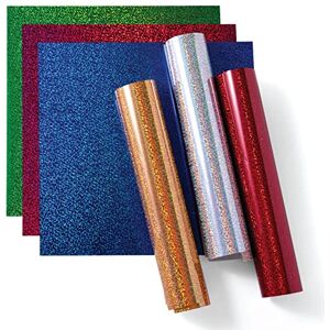 Cricut Holographic Sparkle Iron On Ultimate 30.5cm x 30.5cm (12" x 12") 6 x Heat Transfer Vinyl Sheets (HTV) For use with all Cutting Machines (2009646) Cricut Holographic Sparkle Iron On Ultimate 30.5cm x 30.5cm (12" x 12") 6 x Heat Transfer Vinyl Sheets (HTV) For use with all Cutting Machines (2009646)