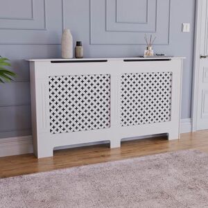 Vida Designs Oxford Radiator Cover – Traditional Cross Pattern, White, MDF, Stylish Design, Heat Efficient, Large, (H 82 x W 152 x D 19 cm) Vida Designs Oxford Radiator Cover – Traditional Cross Pattern, White, MDF, Stylish Design, Heat Efficient, Large, (H 82 x W 152 x D 19 cm)