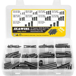 IEAWISL Roll Pins, 65Mn Steel Roll Pin Assortment Set 360PCS 10 Sizes 1/16, 2/25, 1/10, 1/8, 11/80, 5/32, 1/5, 1/4, 5/16, 3/8 for Home Improvement Automotive Repair and Machine Projects IEAWISL Roll Pins, 65Mn Steel Roll Pin Assortment Set 360PCS 10 Sizes 1/16, 2/25, 1/10, 1/8, 11/80, 5/32, 1/5, 1/4, 5/16, 3/8 for Home Improvement Automotive Repair and Machine Projects