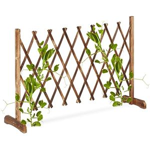 Relaxdays Garden Trellis, Extendable up to 185cm, Aid for Climbing Plants, Standing Scissor Grille, Flamed Wood, Natural, 73 x 185 x 28 cm Relaxdays Garden Trellis, Extendable up to 185cm, Aid for Climbing Plants, Standing Scissor Grille, Flamed Wood, Natural, 73 x 185 x 28 cm