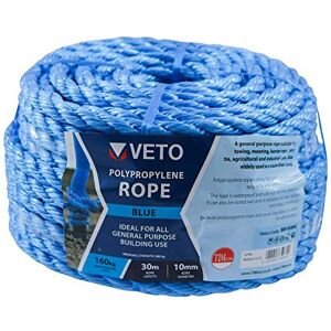 TIMCO Polypropylene Blue Rope – General purpose – Great for towing, mooring, strapping, cable draw cord and as a washing line Winder – 10mm x 30m TIMCO Polypropylene Blue Rope – General purpose – Great for towing, mooring, strapping, cable draw cord and as a washing line Winder – 10mm x 30m