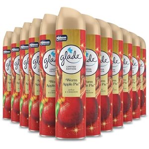 Glade Aerosol Air Freshener, Aerosol Room Spray and Odour Eliminator for Home Infused with Essential Oils, Limited Edition Christmas Air Freshener, Warm Apple Pie, Pack of 12 (12x300ml) Glade Aerosol Air Freshener, Aerosol Room Spray and Odour Eliminator for Home Infused with Essential Oils, Limited Edition Christmas Air Freshener, Warm Apple Pie, Pack of 12 (12x300ml)