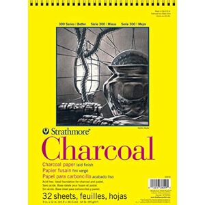 Strathmore Charcoal Spiral Paper Pad 9 x 12-inch, 32 Sheets, Multicolor, 9x12 Strathmore Charcoal Spiral Paper Pad 9 x 12-inch, 32 Sheets, Multicolor, 9x12