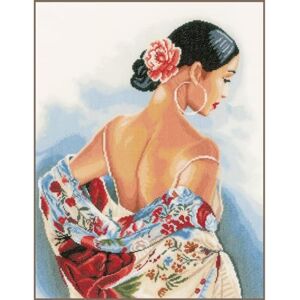 Lanarte Counted Cross Stitch KIT Flower Scarf (EVENWEAVE) Lanarte Counted Cross Stitch KIT Flower Scarf (EVENWEAVE)