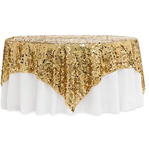 CV Linens 7920us Large Payette Sequin Table Topper-228CM X 228CM Square Gold 1 Pc CV Linens 7920us Large Payette Sequin Table Topper-228CM X 228CM Square Gold 1 Pc