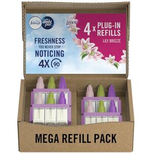 Febreze 3Volution Air Freshener Plug-In Refills, 4 Refills (20ML x 4), Lily Breeze, 3 Alternating Scents to Fight Odours Febreze 3Volution Air Freshener Plug-In Refills, 4 Refills (20ML x 4), Lily Breeze, 3 Alternating Scents to Fight Odours
