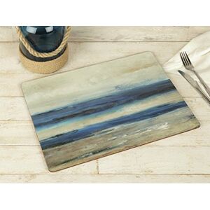 Creative Labs Abstract Ocean View Large Premium Cork-back Placemats, Blue, 29.000 x 40.000 x 1.900 cm, Set of 4 Creative Labs Abstract Ocean View Large Premium Cork-back Placemats, Blue, 29.000 x 40.000 x 1.900 cm, Set of 4