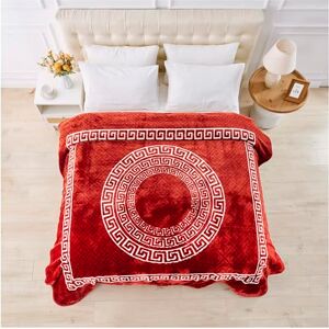 GC GAVENO CAVAILIA Sherpa Fleece Blanket (200x240 cm) Greek Pattern Bed Throw King Size Fluffy Throws For Bed, Sofas, Armchair Thermal, Cosy Large Blankets and Throws Washable Red GC GAVENO CAVAILIA Sherpa Fleece Blanket (200x240 cm) Greek Pattern Bed Throw King Size Fluffy Throws For Bed, Sofas, Armchair Thermal, Cosy Large Blankets and Throws Washable Red