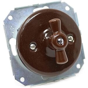 PRENDELUZ Wall Recessed Switch/Switch, Brown Porcelain Switch, Frameless Switch PRENDELUZ Wall Recessed Switch/Switch, Brown Porcelain Switch, Frameless Switch