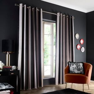 Laurence Llewelyn-Bowen Eyelet Curtains, Living Room, 229 x 183 cm, Black, 100% Recycled Polyester, Blackout, Thermal Insulated, Velvet, Striped Laurence Llewelyn-Bowen Eyelet Curtains, Living Room, 229 x 183 cm, Black, 100% Recycled Polyester, Blackout, Thermal Insulated, Velvet, Striped