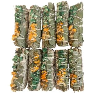 VIE Smudge Stick, White Sage, Orange, Green Sinuata and Eucalyptus 4", Pack of 10 VIE Smudge Stick, White Sage, Orange, Green Sinuata and Eucalyptus 4", Pack of 10