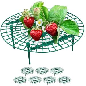 Relaxdays Strawberry Support, Set of 8, Growing Rack, Snail Protection, Plant Stand, Plastic, Prevent Rot & Mould, Green, 10 x 30 cm Relaxdays Strawberry Support, Set of 8, Growing Rack, Snail Protection, Plant Stand, Plastic, Prevent Rot & Mould, Green, 10 x 30 cm