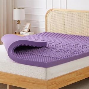 IULULU Mattress Topper, 3 Inch Full Size 5-Zone Gel Memory Foam Egg Crate Bed Topper, Targeted Support, Pressure Relief, CertiPUR-US Certified, Lavender IULULU Mattress Topper, 3 Inch Full Size 5-Zone Gel Memory Foam Egg Crate Bed Topper, Targeted Support, Pressure Relief, CertiPUR-US Certified, Lavender