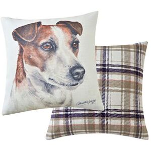 Maturi Viceni Jack Russel Filled Dog Cushion-43 x 43cm / 17 x 17-inch, Multi-Coloured, 43 x 43cm Maturi Viceni Jack Russel Filled Dog Cushion-43 x 43cm / 17 x 17-inch, Multi-Coloured, 43 x 43cm
