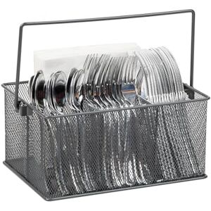Mind Reader Utensil Holder, Metal, Gray, 4 Compartments Mind Reader Utensil Holder, Metal, Gray, 4 Compartments