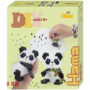 Hama Gift Box 3D Panda Approx. 2.500 Beads, 1 Large Hexagonal pegboard No. 276, Colour Printed Design Sheet, Instructions and Ironing Paper Hama Gift Box 3D Panda Approx. 2.500 Beads, 1 Large Hexagonal pegboard No. 276, Colour Printed Design Sheet, Instructions and Ironing Paper