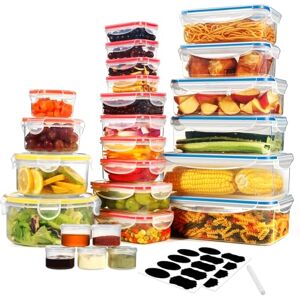YASHE 50PCS Plastic Food Containers with Lids, Airtight Food Storage Containers for Kitchen Storage, 100% Leakproof, BPA-Free Meal Prep Containers with Labels & Marker YASHE 50PCS Plastic Food Containers with Lids, Airtight Food Storage Containers for Kitchen Storage, 100% Leakproof, BPA-Free Meal Prep Containers with Labels & Marker