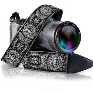 Art Tribute Camera Strap Royal Silver & Black Woven for All DSLR Camera. Embroidered Elegant Universal Neck & Shoulder Strap, Unique Pattern, Best Stocking Stuffer for Men & Women Photographers Art Tribute Camera Strap Royal Silver & Black Woven for All DSLR Camera. Embroidered Elegant Universal Neck & Shoulder Strap, Unique Pattern, Best Stocking Stuffer for Men & Women Photographers