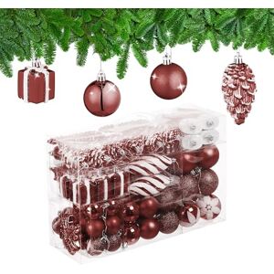 Relaxdays Christmas Ornaments, Set of 72, Glittering, Tree Decorations, Baubles & Cones, Plastic, Hearts & Boots, Brown, 24 x 38 x 12 cm Relaxdays Christmas Ornaments, Set of 72, Glittering, Tree Decorations, Baubles & Cones, Plastic, Hearts & Boots, Brown, 24 x 38 x 12 cm