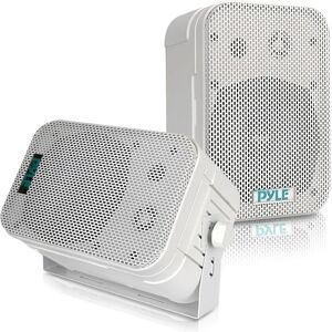 Pyle Dual Waterproof Outdoor Speaker System 5.25''/13.3cm, Pair of Weatherproof Wall/Spring Loaded Speaker Terminal w/Heavy Duty Grill, Universal Mount, For Pool, Patio, & Indoor Use (White) Pyle Dual Waterproof Outdoor Speaker System 5.25''/13.3cm, Pair of Weatherproof Wall/Spring Loaded Speaker Terminal w/Heavy Duty Grill, Universal Mount, For Pool, Patio, & Indoor Use (White)