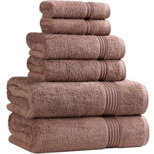 Superior , Cotton, Mocha, 6 Piece Towel Set Superior , Cotton, Mocha, 6 Piece Towel Set