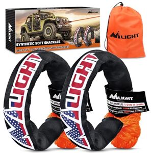 Nilight 2PCS 1/2 Inch x 24 Inch Synthetic Soft Shackle (56,000 LBS Breaking Strength) with Extra Sleeves for Sailing SUV Off Road Towing UTV ATV Trucks 4x4, 2 Years Warranty Nilight 2PCS 1/2 Inch x 24 Inch Synthetic Soft Shackle (56,000 LBS Breaking Strength) with Extra Sleeves for Sailing SUV Off Road Towing UTV ATV Trucks 4x4, 2 Years Warranty
