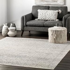 nuLOOM 4' x 6' SpinClean Machine Washable Stain-Resistant Area Rug with Non Slip Backing, Low Profile for Living Room, Bedroom, and Dining Room, Hart Grey nuLOOM 4' x 6' SpinClean Machine Washable Stain-Resistant Area Rug with Non Slip Backing, Low Profile for Living Room, Bedroom, and Dining Room, Hart Grey