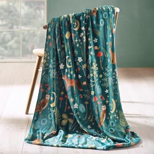 Catherine Lansfield Enchanted Twilight Animals Cosy Fleece 130x170cm Blanket Throw Forest Green Catherine Lansfield Enchanted Twilight Animals Cosy Fleece 130x170cm Blanket Throw Forest Green