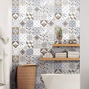 Ambiance Sticker Self-Adhesive Decorative Wall Decal Cement Tile for Bathroom and Kitchen Ornements Sobres Pack of 24 Stickers of 15 x 15 cm Ambiance Sticker Self-Adhesive Decorative Wall Decal Cement Tile for Bathroom and Kitchen Ornements Sobres Pack of 24 Stickers of 15 x 15 cm