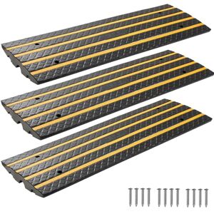 VEVOR Car Driveway Rubber Curb Ramp, 15 Tons Load Capacity, 66 mm Rise Curbside Bridge Ramp with Yellow Reflective Strips, Suitable for Loading Dock, Warehouse, Garage, Sidewalk (3 Pack) VEVOR Car Driveway Rubber Curb Ramp, 15 Tons Load Capacity, 66 mm Rise Curbside Bridge Ramp with Yellow Reflective Strips, Suitable for Loading Dock, Warehouse, Garage, Sidewalk (3 Pack)