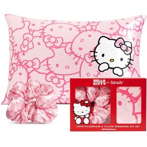 Kitsch Hello Kitty x Satin Pillowcase Softer Than Silk for Hair & Skin, Machine Washable, Wrinkle-Free, Standard Size, and Satin Scrunchies No-Damage Silk Hair Ties – Pink Kitty Faces, 2pc Set Kitsch Hello Kitty x Satin Pillowcase Softer Than Silk for Hair & Skin, Machine Washable, Wrinkle-Free, Standard Size, and Satin Scrunchies No-Damage Silk Hair Ties – Pink Kitty Faces, 2pc Set