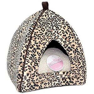 Petface Mollie's Luxury Faux Suede Leopard Igloo Cat Bed Petface Mollie's Luxury Faux Suede Leopard Igloo Cat Bed