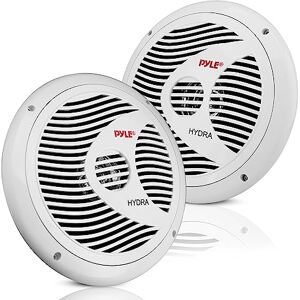 Pyle 2-Way Marine Speakers – 150W Waterproof Outdoor Boat Speakers, 17cm Dual Stereo System, Weather-Resistant, Low-Profile Design, 1 Pair (White) Pyle 2-Way Marine Speakers – 150W Waterproof Outdoor Boat Speakers, 17cm Dual Stereo System, Weather-Resistant, Low-Profile Design, 1 Pair (White)