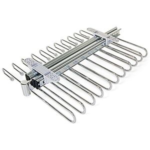 Emuca Wardrobe pull out trouser rack, Holder, Sliding hanger rail organizer rack for wardrobe for 11 trousers, Chrome plated, Steel Emuca Wardrobe pull out trouser rack, Holder, Sliding hanger rail organizer rack for wardrobe for 11 trousers, Chrome plated, Steel