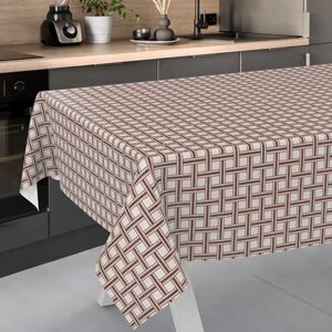 ANRO Oilcloth Tablecloth, Washable, Oilcloth, Garden Tablecloth, Outdoor, Indoor, 200 x 140 cm, Cut Edge, Checked Beige ANRO Oilcloth Tablecloth, Washable, Oilcloth, Garden Tablecloth, Outdoor, Indoor, 200 x 140 cm, Cut Edge, Checked Beige