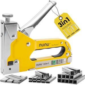 Rapid NUNU 3-in-1 Manual Stapler for Wood Wall DIY Upholstery and Fabric Stapler, Cable Stapler, Adjustable Power and Ergonomic with 3000 Staples and Nails (5001728) Rapid NUNU 3-in-1 Manual Stapler for Wood Wall DIY Upholstery and Fabric Stapler, Cable Stapler, Adjustable Power and Ergonomic with 3000 Staples and Nails (5001728)