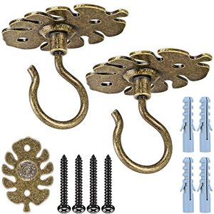 Dolibest Plant Hanger Ceiling Hook, 2 Pack Wall Bracket for Flower Basket Pots Metal for Indoor Outdoor Fairy Lights/StringLights/Lanterns/Wind Chimes/Bird Feeder Hanging Kit, Brown Monstera/100lbs Dolibest Plant Hanger Ceiling Hook, 2 Pack Wall Bracket for Flower Basket Pots Metal for Indoor Outdoor Fairy Lights/StringLights/Lanterns/Wind Chimes/Bird Feeder Hanging Kit, Brown Monstera/100lbs