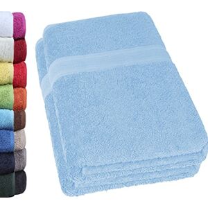 NatureMark Premium Quality Bath Towels 80 x 200 cm Pack of 2 Light Blue NatureMark Premium Quality Bath Towels 80 x 200 cm Pack of 2 Light Blue