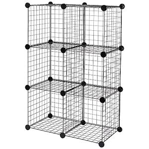 Amazon Basics 6 Cube Wire Grid Stackable Storage Shelves, Black, 66 x 32 x 96.5 cm Amazon Basics 6 Cube Wire Grid Stackable Storage Shelves, Black, 66 x 32 x 96.5 cm